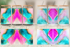 Pink Green Watercolor Ink Glass Can Wraps Product Image 5