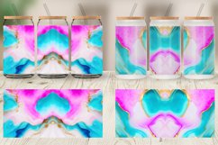 Pink Green Watercolor Ink Glass Can Wraps Product Image 6