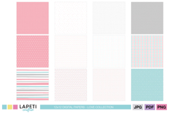 Coordinated 12x12 Valentine pattern set