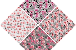 Pink Grey Watercolor Flowers Pattern Product Image 2
