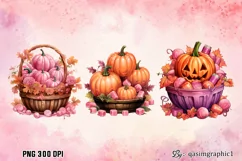 Pink Halloween,Cute Ghost,Halloween Clip Art,Watercolor Clipart,Pink Clipart,Pink Pumpkin Png,Pink Pumpkin Clipart,Witch Png,Cute Witch,Sublimation Designs,Pink and Black Witch