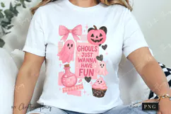 Ghouls Girly Halloween Collage PNG | Halloween PNG Product Image 3