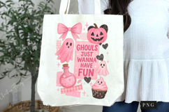 Ghouls Girly Halloween Collage PNG | Halloween PNG Product Image 7