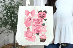 Ghouls Girly Halloween Collage PNG | Halloween PNG Product Image 7