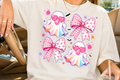 Pink Halloween Coquette Bow Ghost PNG Product Image 2