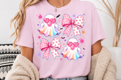Pink Halloween Coquette Bow Ghost PNG Product Image 3