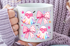 Pink Halloween Coquette Bow Ghost PNG Product Image 4