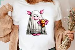 Pink Halloween Ghost Clipart Bundle PNG Product Image 2