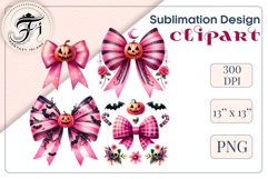 Pink Halloween Watercolor Bows Clipart set perfect for adding a spooky yet charming touch to your designs. Use them for cards, invitations, decorations, and other projects to bring a touch of elegant gothic chic to your celebration.