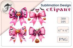 Pink Halloween Watercolor Bows Clipart set perfect for adding a spooky yet charming touch to your designs. Use them for cards, invitations, decorations, and other projects to bring a touch of elegant gothic chic to your celebration.