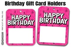 Pink Hashtags Birthday Words Print &amp; Cut Gift Card Product Image 1