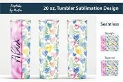 Pink Heart Add Your Name Tumbler Wrap for sublimation