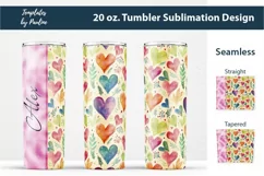 Pink Heart Add Your Name Tumbler Wrap