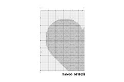 Pink heart vintage ornament cross stitch pattern - Tango Stitch