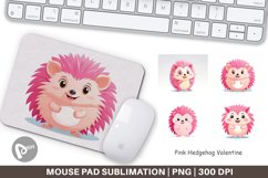 Mouse Pad Pink Hedgehog Valentine Product Image 1