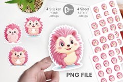Pink Hedgehog Valentine Sticker Product Image 1