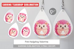 Earring Pink Hedgehog Valentine Product Image 1