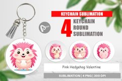 Keychain Pink Hedgehog Valentine Product Image 1