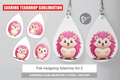 Earring Pink Hedgehog Valentine Product Image 1