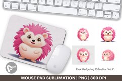 Mouse Pad Pink Hedgehog Valentine Product Image 1