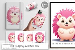Digital Paper Pink Hedgehog Valentine Product Image 1