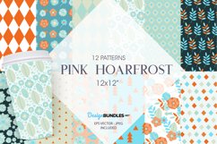 Pink Hoarfrost Digital Papers, Pink Hoarfrost Vector Patte Product Image 1