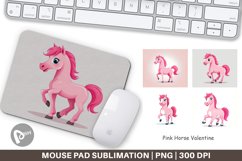 Mouse Pad Pink Horse Valentine Product Image 1