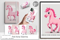 Digital Paper Pink Horse Valentine Product Image 1