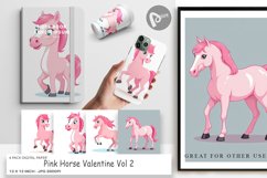 Digital Paper Pink Horse Valentine Product Image 1
