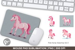 Mouse Pad Pink Horse Valentine Product Image 1