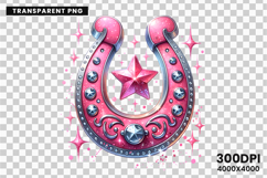 pink horseshoe with star png, western horseshoe clipart sublimation, girly cowgirl png design, rustic pink horseshoe png file, trendy western sublimation design, rodeo horseshoe star png, cowgirl lucky horseshoe clipart, country girl star png art, pink ho