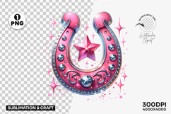pink horseshoe with star png, western horseshoe clipart sublimation, girly cowgirl png design, rustic pink horseshoe png file, trendy western sublimation design, rodeo horseshoe star png, cowgirl lucky horseshoe clipart, country girl star png art, pink ho