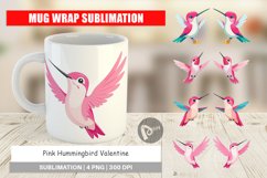 Mug Wrap Design Pink Hummingbird Valentine Product Image 1