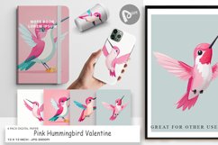 Digital Paper Pink Hummingbird Valentine Product Image 1