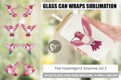 Glass Can Wraps Pink Hummingbird Valentine Product Image 1