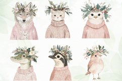 Pink Jumper Animals Christmas Clipart Product Image 5