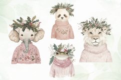Pink Jumper Animals Christmas Clipart Product Image 2