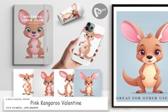 Digital Paper Pink Kangaroo Valentine Product Image 1
