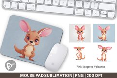 Mouse Pad Pink Kangaroo Valentine Product Image 1