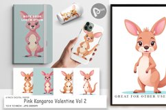 Digital Paper Pink Kangaroo Valentine Product Image 1