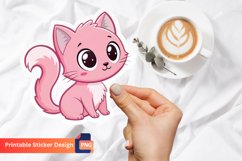 Pink Kitten Sticker, Adorable Cat Decal, Cute Kitten Design Product Image 1