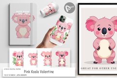 Digital Paper Pink Koala Valentine Product Image 1