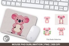 Mouse Pad Pink Koala Valentine Product Image 1