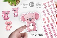 Pink Koala Valentine Sticker Product Image 1