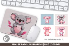 Mouse Pad Pink Koala Valentine Product Image 1
