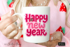 Retro Girly Happy New Year 2026 PNG Faux Latch Hook Product Image 2