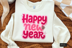 Retro Girly Happy New Year 2026 PNG Faux Latch Hook Product Image 3