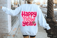 Retro Girly Happy New Year 2026 PNG Faux Latch Hook Product Image 6