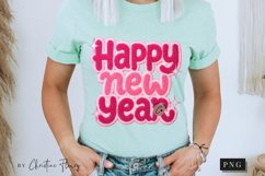 Retro Girly Happy New Year 2026 PNG Faux Latch Hook Product Image 10