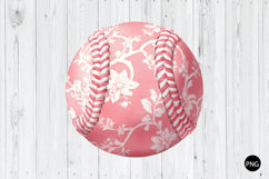 Pink Softball PNG, Chinoiserie Baseball PNG Product Image 1